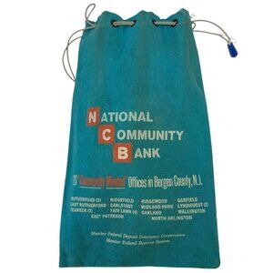 Vintage Bank Deposit Bag National Community New Jersey Bergen A. Rifkin Co.